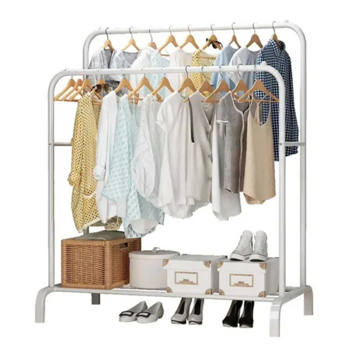 GENERICO - Perchero Metálico Doble Blanco