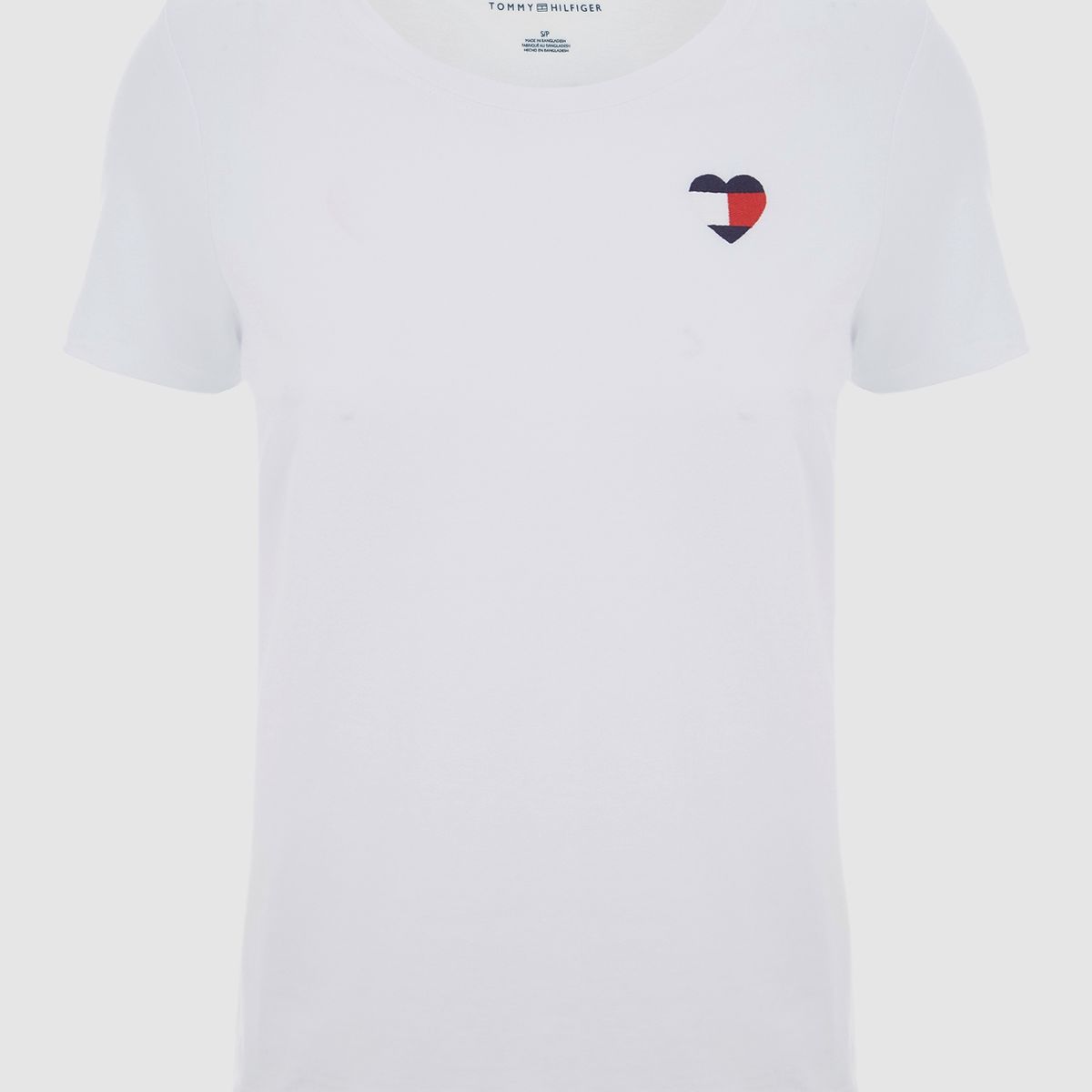 TOMMY HILFIGER - Polera Corazones Logo Bandera Blanco Tommy Hilfiger