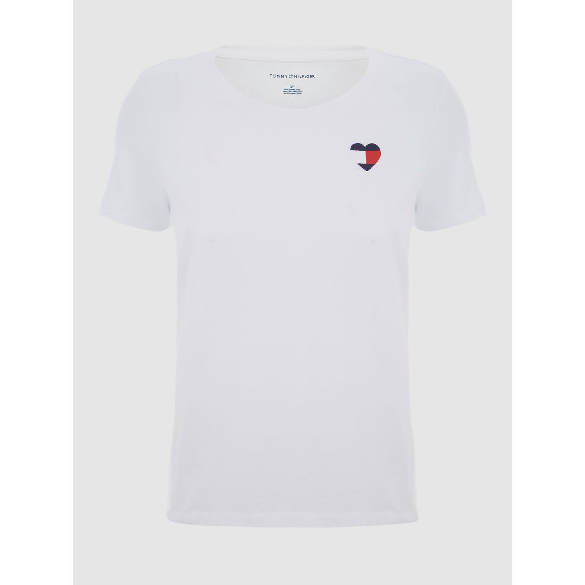 TOMMY HILFIGER - Polera Corazones Logo Bandera Blanco Tommy Hilfiger