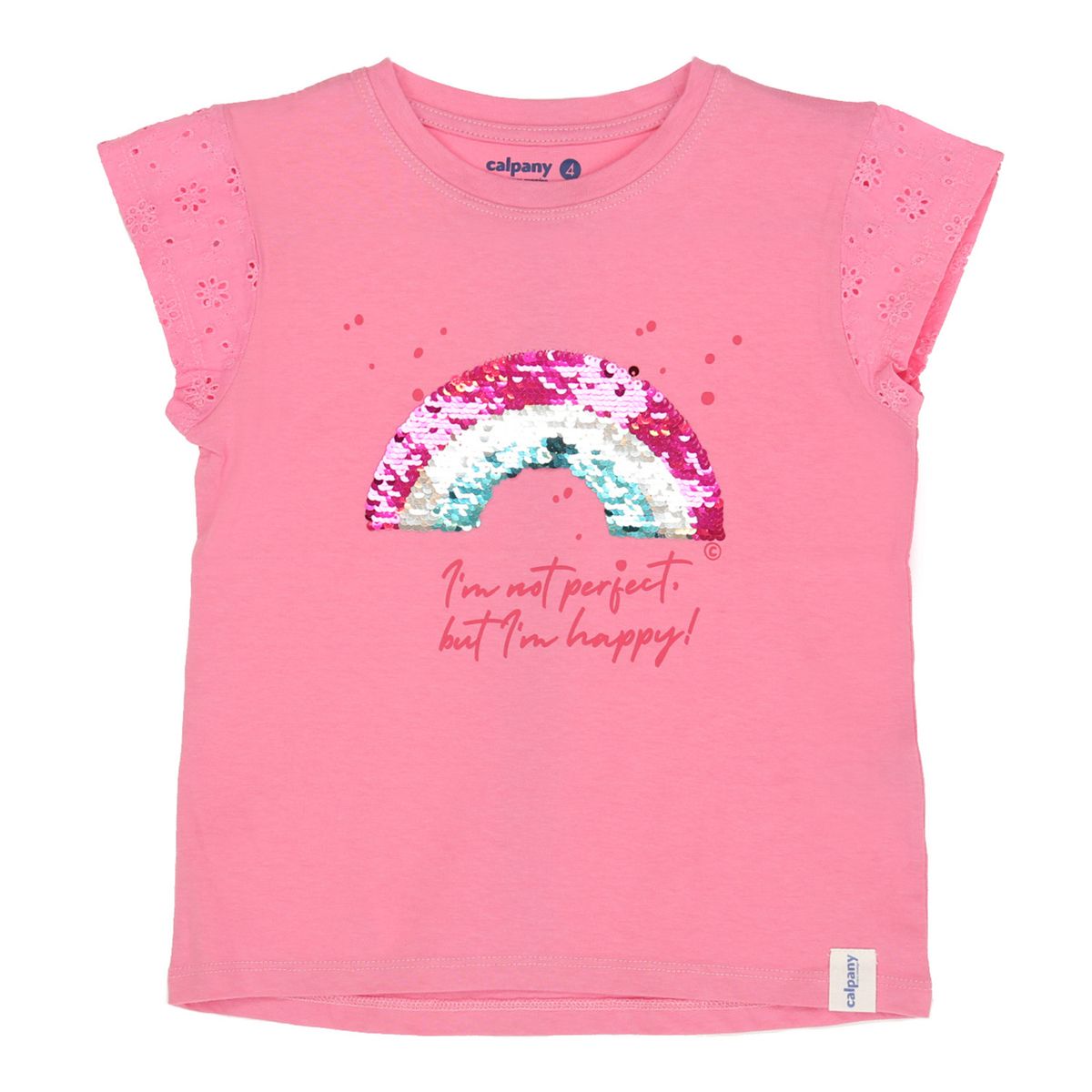 CALPANY - Polera M/C Niña Rainbow Rosado CALPANY