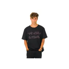 7VEINTE - Polera M/C Unisex The World Negro
