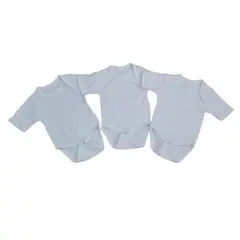 AGW - Pack 3 Bodys Bebé Manga Corta Blancos 100% Algodón