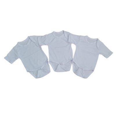 Imagen 1 del producto Pack 3 Bodys Bebé Manga Corta Blancos 100% Algodón