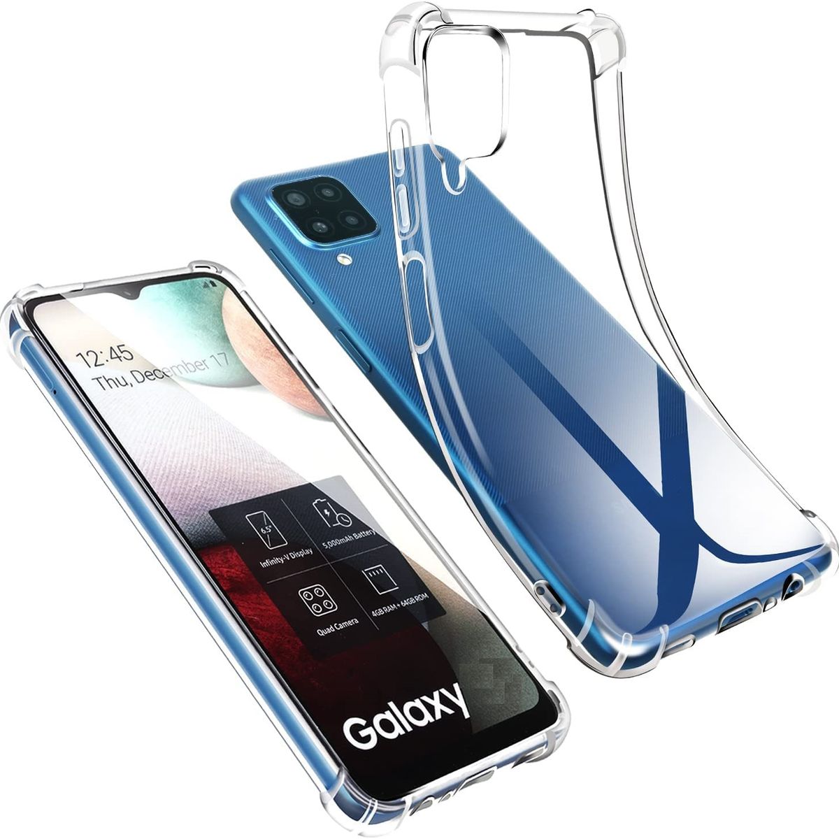 GENERICO - Carcasa Anti Golpes Para Samsung Galaxy A12 y Lamina Completa