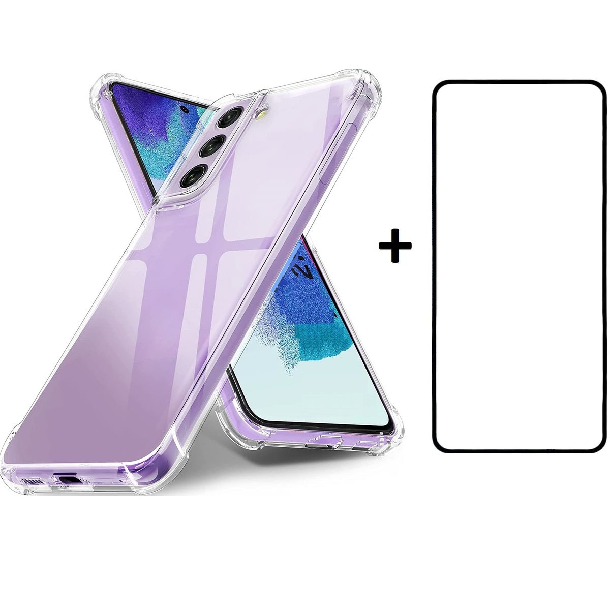 GENERICO - Carcasa Anti Golpes Para Samsung Galaxy S21 FE y Lamina Completa