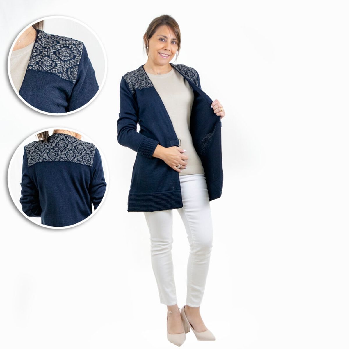 YORDALL - Tapado Jakar Escote V Azul Marino - Yordall