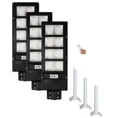 GENERICO - Pack X3 Foco Led Solar 300w Poste Exterior Focos Potentes
