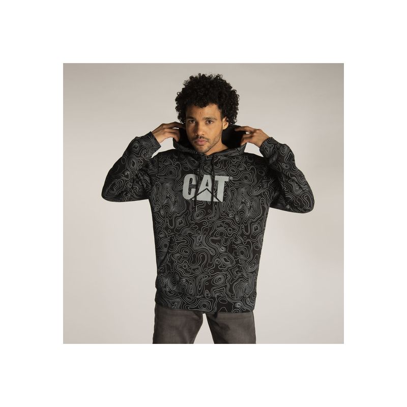 CAT - Polerón Hombre Fdtn Po Printed Hood Negro CAT