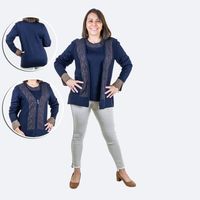 Chaleco Jakar escote V Azul marino Adoquín -