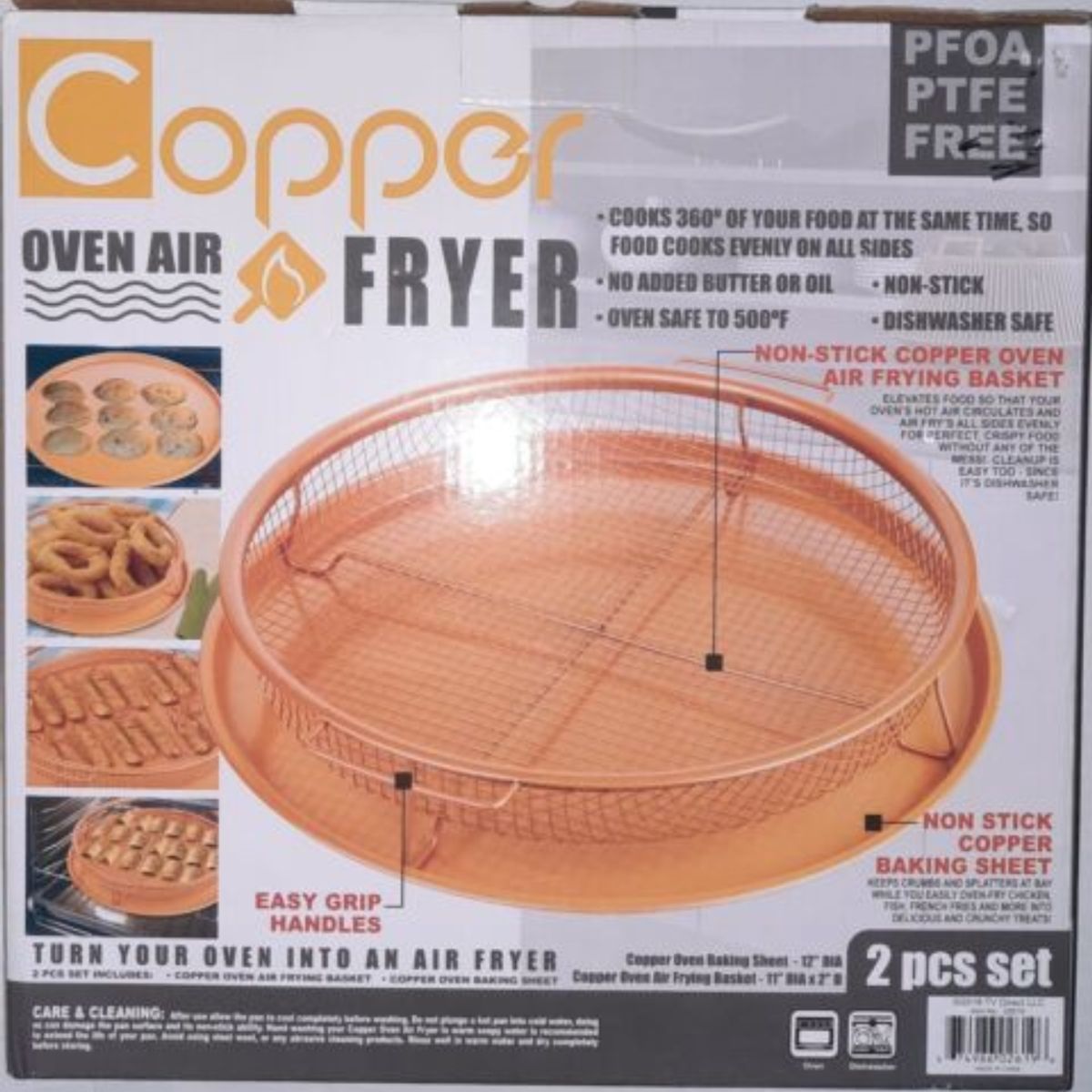 GENERICO - BANDEJA REDONDA FREIDORA DE AIRE PARA HORNO DE COBRE