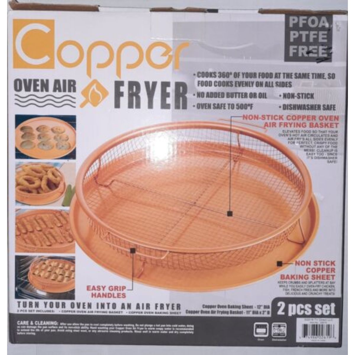 GENERICO - BANDEJA REDONDA FREIDORA DE AIRE PARA HORNO DE COBRE