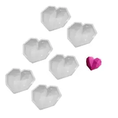 GENERICO - 6 Molde Corazon Diamante Molde De Silicona Corazón Chocolate