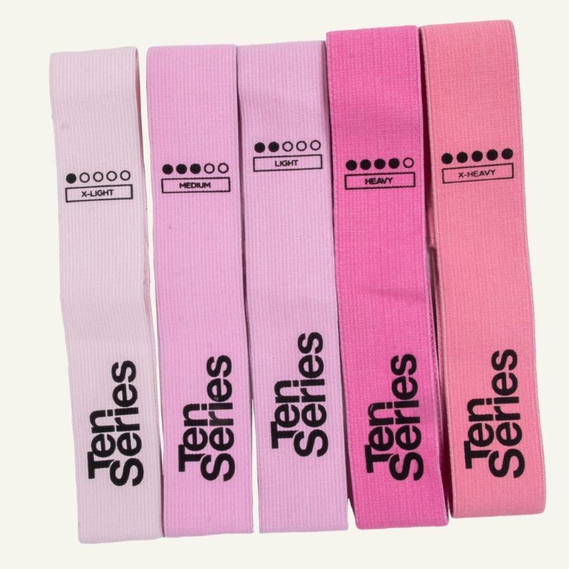 TEN SERIES - SET 5 BANDAS TEJIDAS PROFESSIONAL RESISTENCE BAND PINK