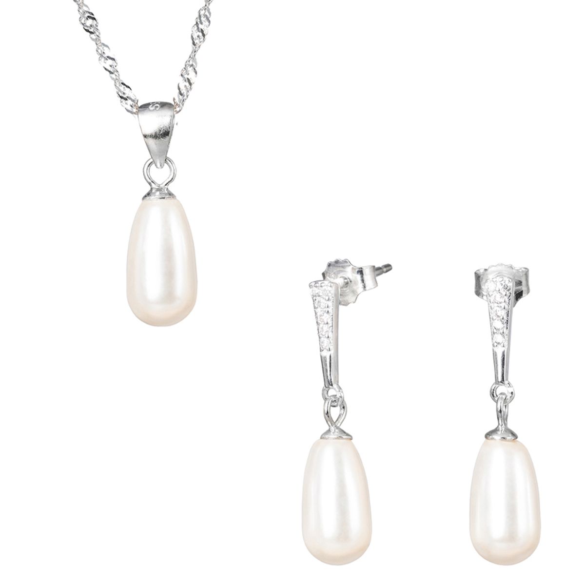 JOYAS MONTERO - Conjunto Marsella Plata 925 creado con perla de Swarovski® Cream