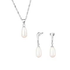 JOYAS MONTERO - Collar + Aros Conjunto Marsella Perlas Organicas Cream