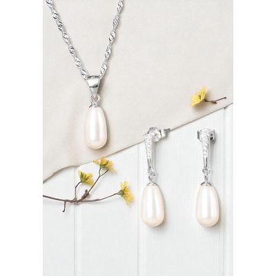 Imagen 2 del producto Conjunto Marsella Plata 925 creado con perla de Swarovski® Cream