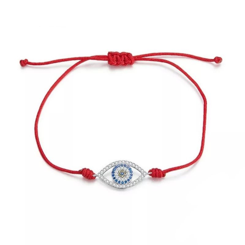 GENERICO - Pulsera roja protección ojo turco plata 925 joya
