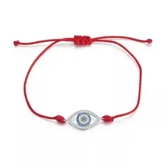 GENERICO - Pulsera roja protección ojo turco plata 925 joya