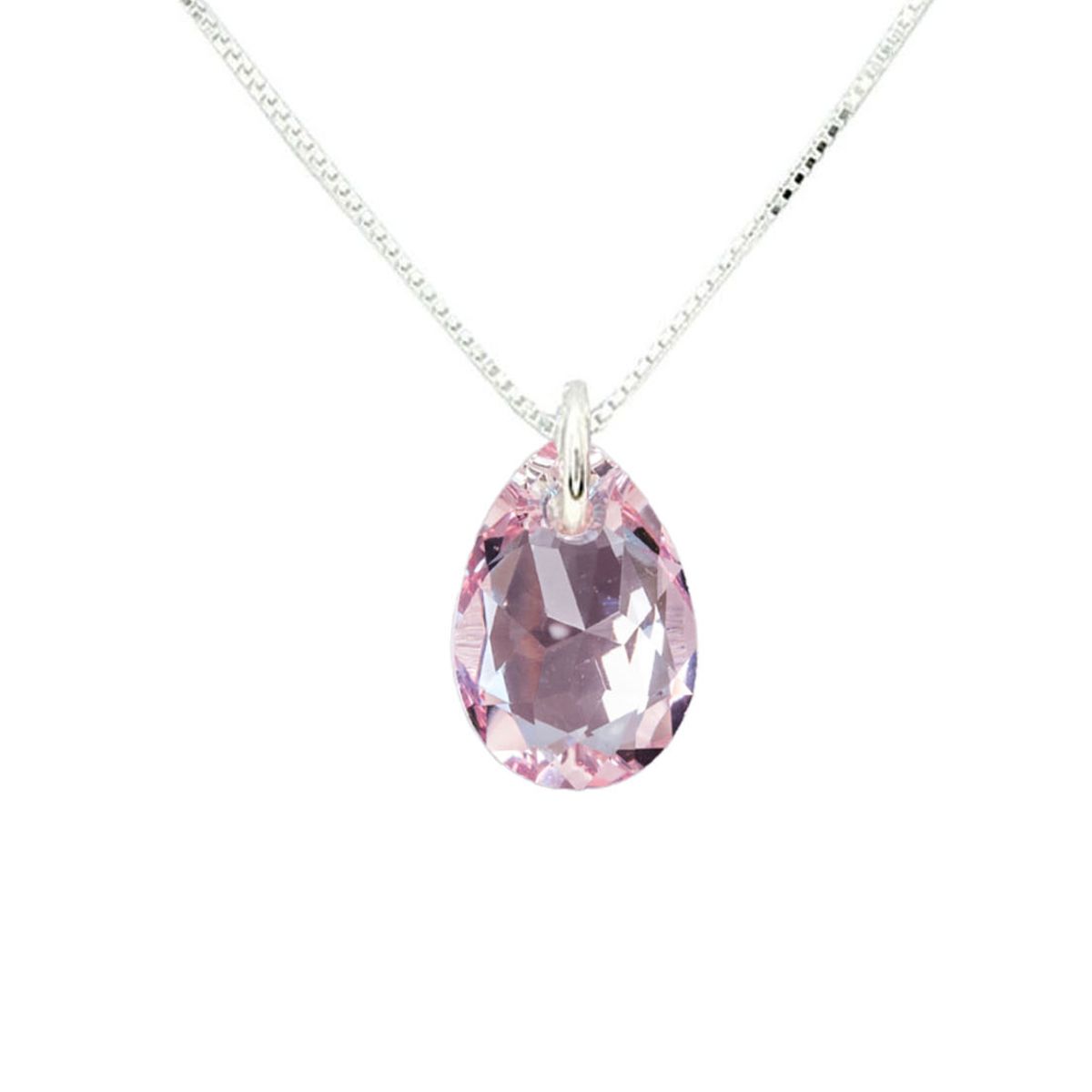JOYAS MONTERO - Collar Gota de Luz Plata 925  creado con cristales de Swarovski® Light Rose