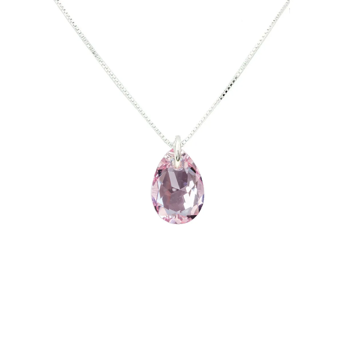 JOYAS MONTERO - Collar Gota de Luz Plata 925  creado con cristales de Swarovski® Light Rose
