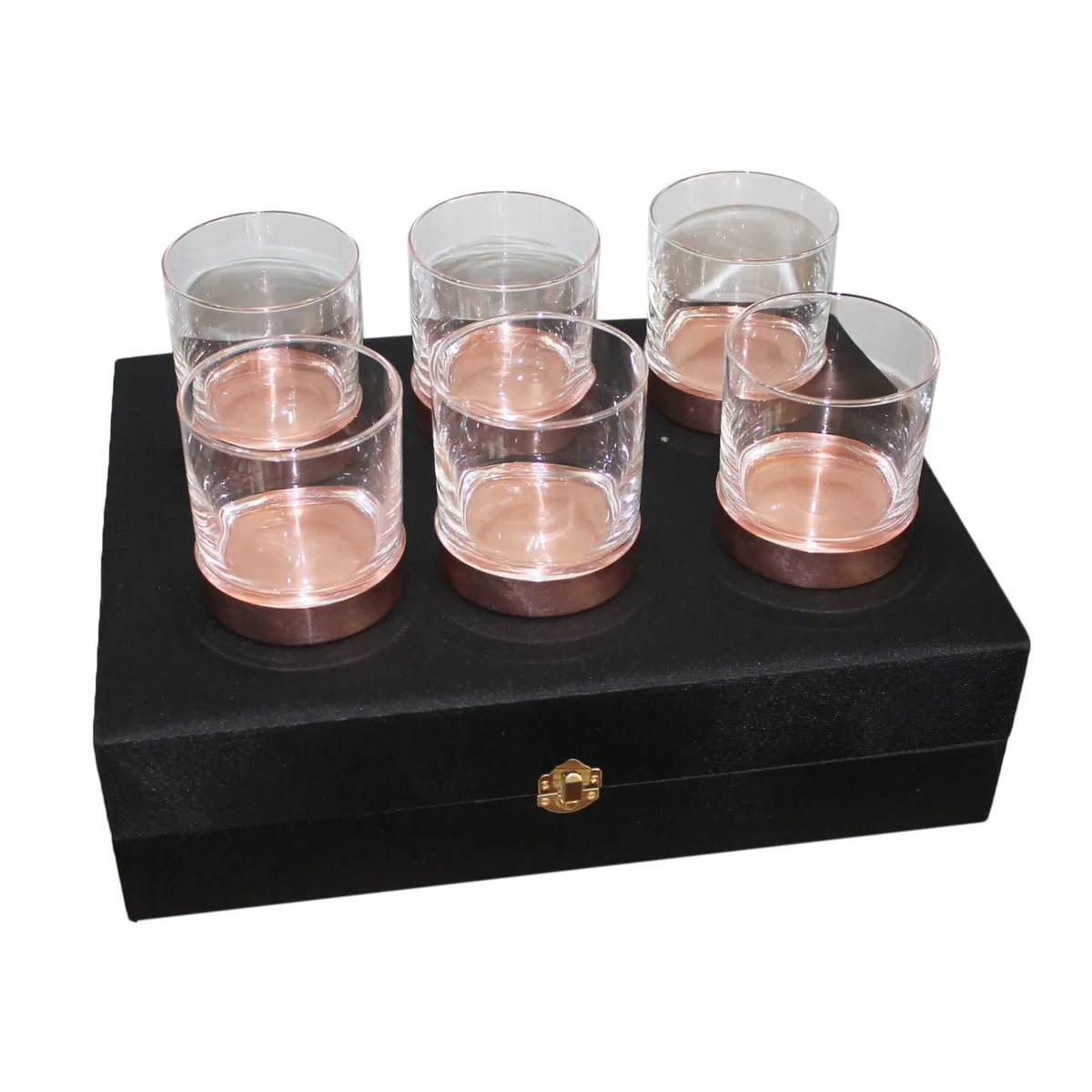 PERFECT CLASS - Set de 6 Vasos de Whisky base de cobre
