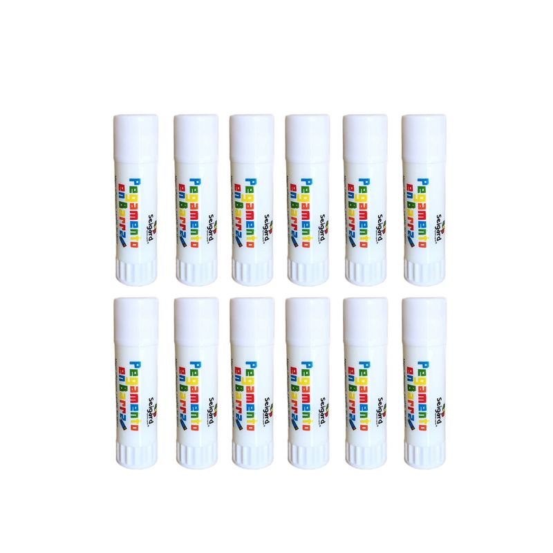 SEIGARD - Set De 12 Pegamentos En Barra 36 gr. S3605-12 Color Blanco