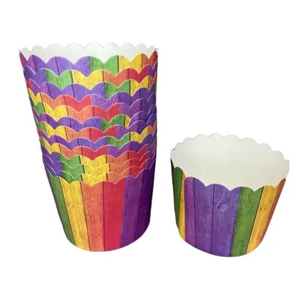 GENERICO - 50 Capsula Para Hornear Capsulas Cupcakes Magdalena Arcoiris