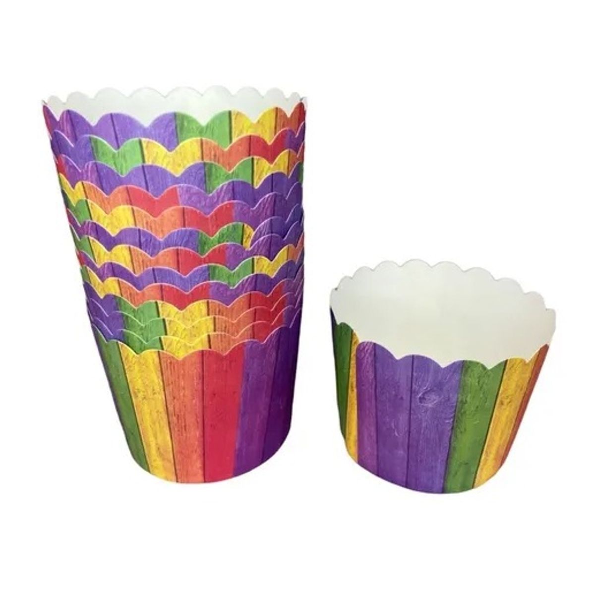 GENERICO - 50 Capsula Para Hornear Capsulas Cupcakes Magdalena Arcoiris