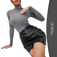 MUNDO INSUMO - Beatle Sweter Cuello Alto Doble De Mujer Varios Colores