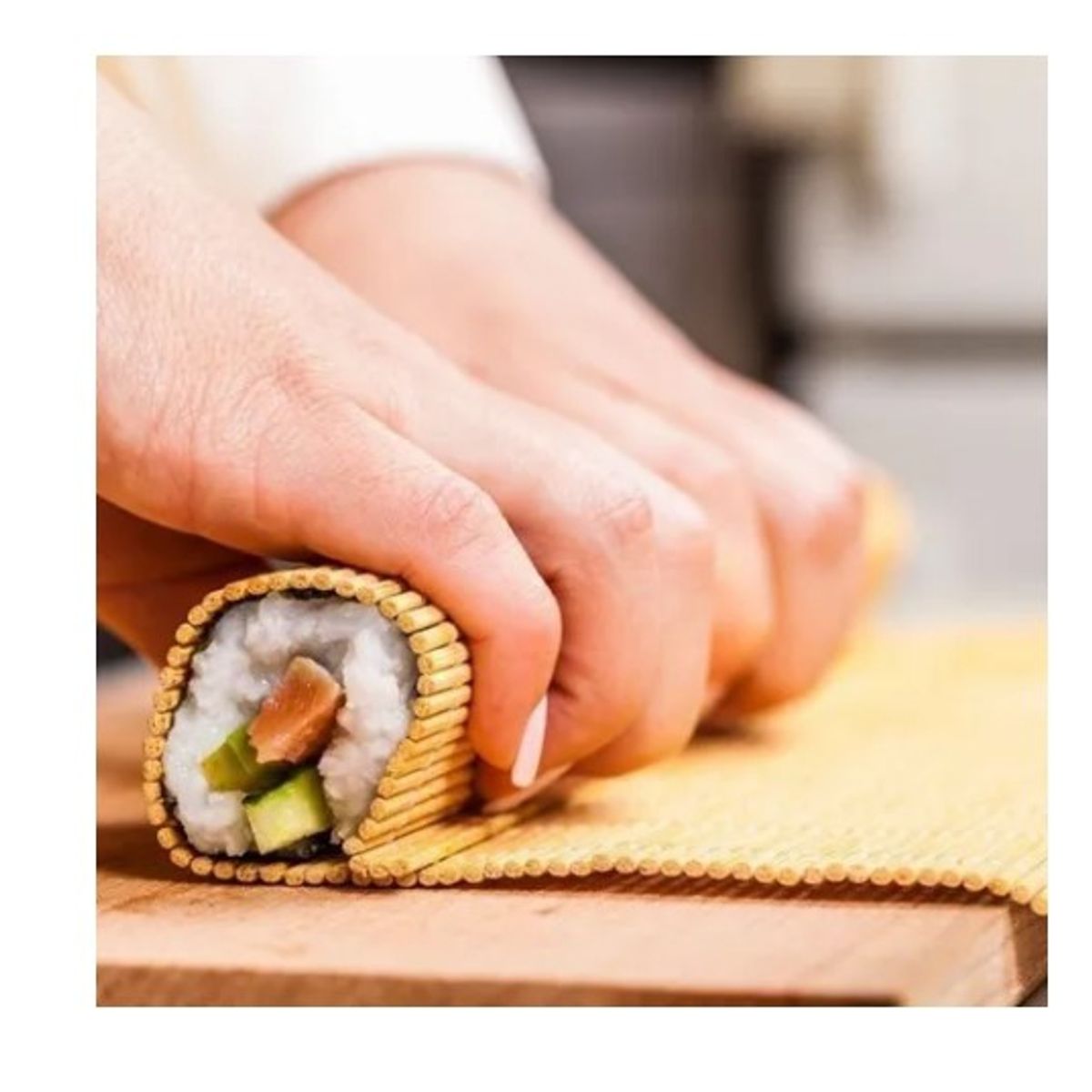 OFERTABKN - Pack 6 Esterilla Redonda Bambú Para Sushi De 24x24cm
