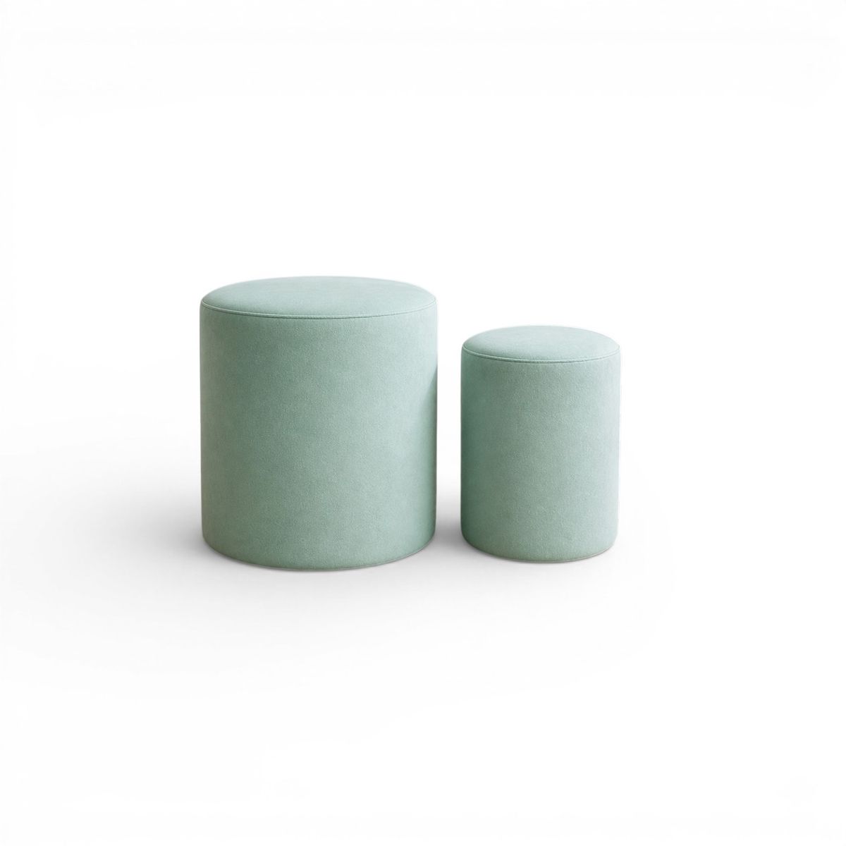 MUEBLERIA LATINA - PACK  X 2 POUF FELPA VERDE AGUA