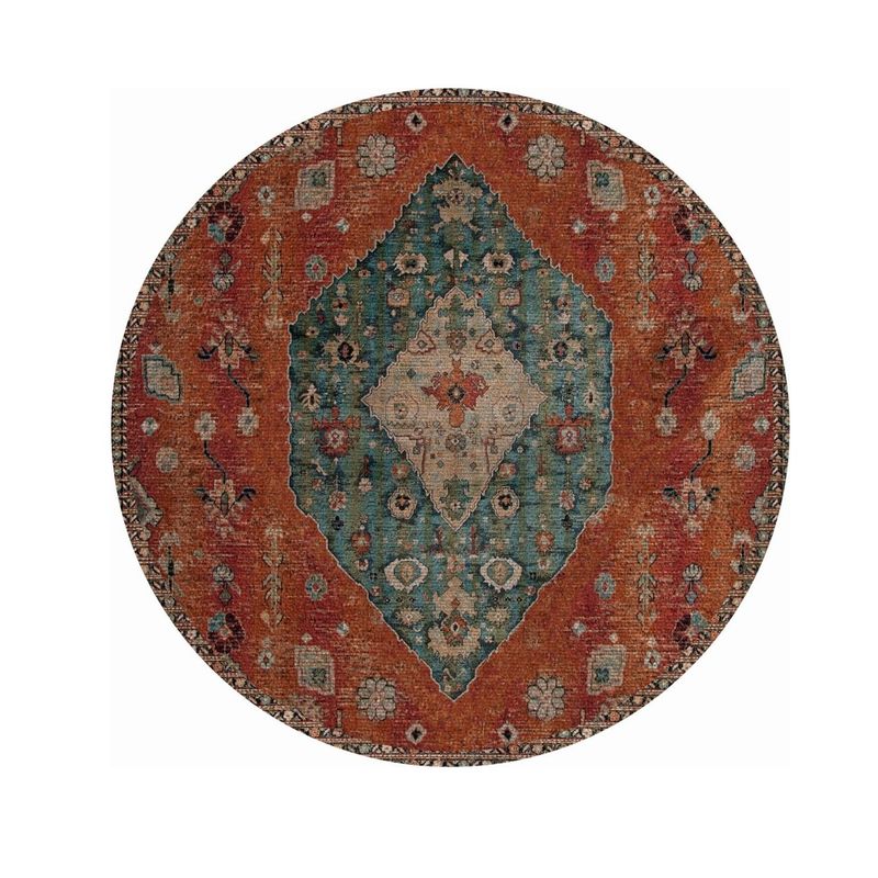 CARPET MART - Alfombra Vintage Rust redonda 160x160 cms