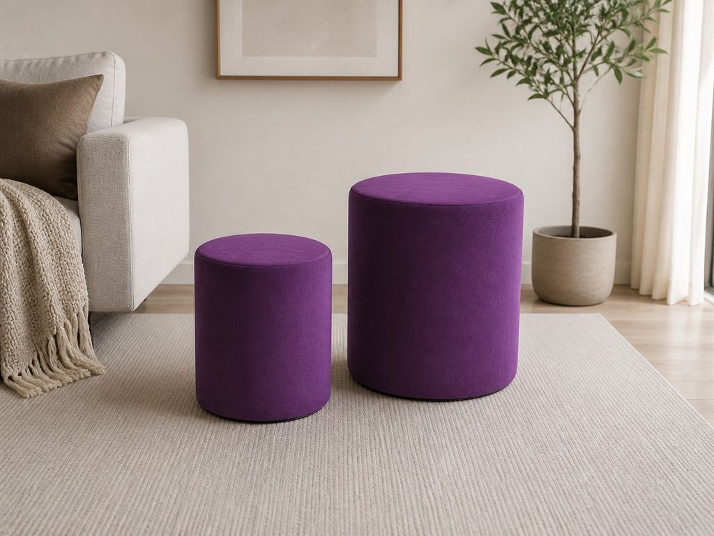 PACK X 2 POUF FELPA MORADO