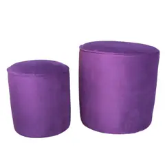 MUEBLERIA LATINA - PACK X 2 POUF FELPA MORADO
