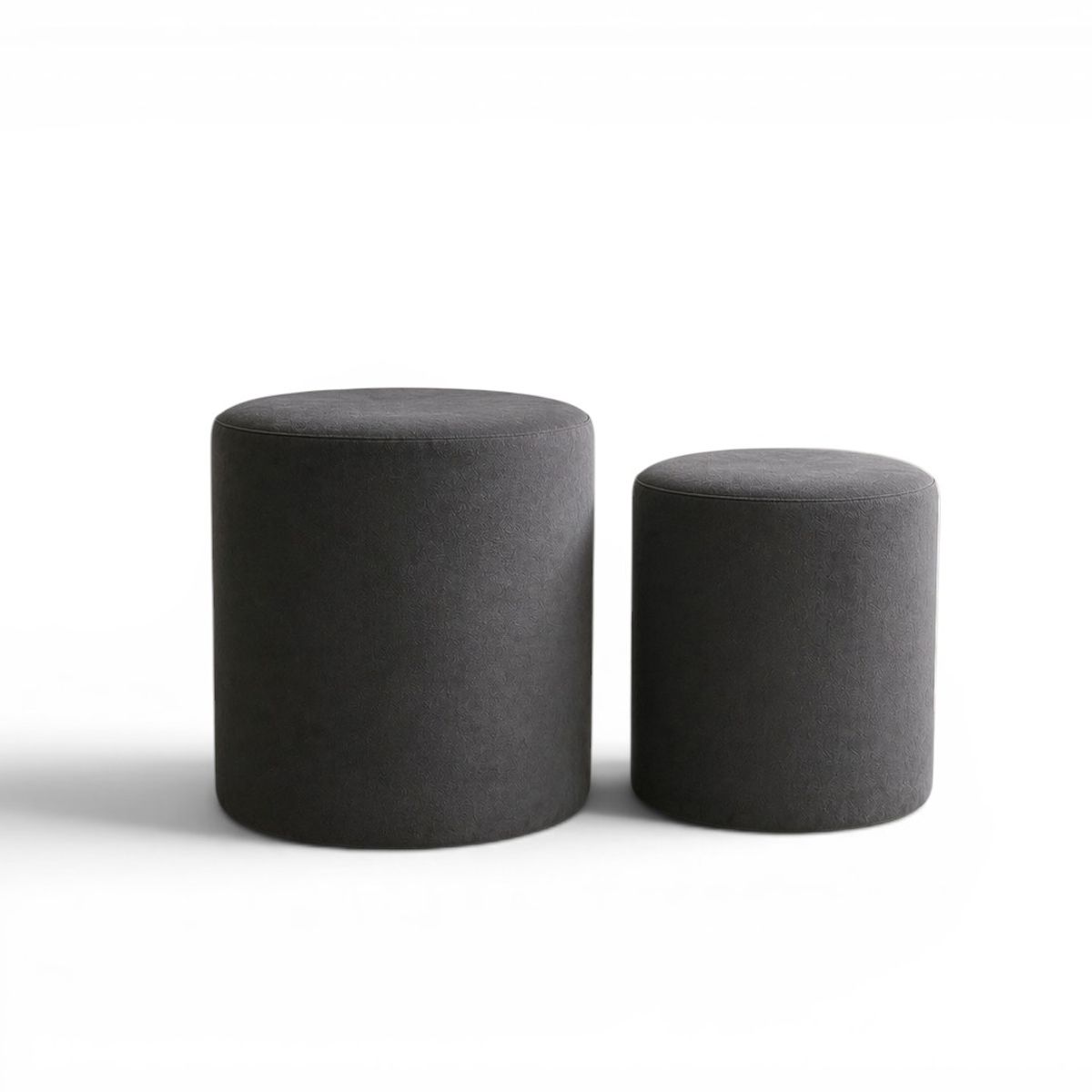 MUEBLERIA LATINA - PACK  X 2 POUF FELPA GRIS OSCURO