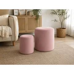 MUEBLERIA LATINA - PACK X 2 POUF FELPA PALO ROSA