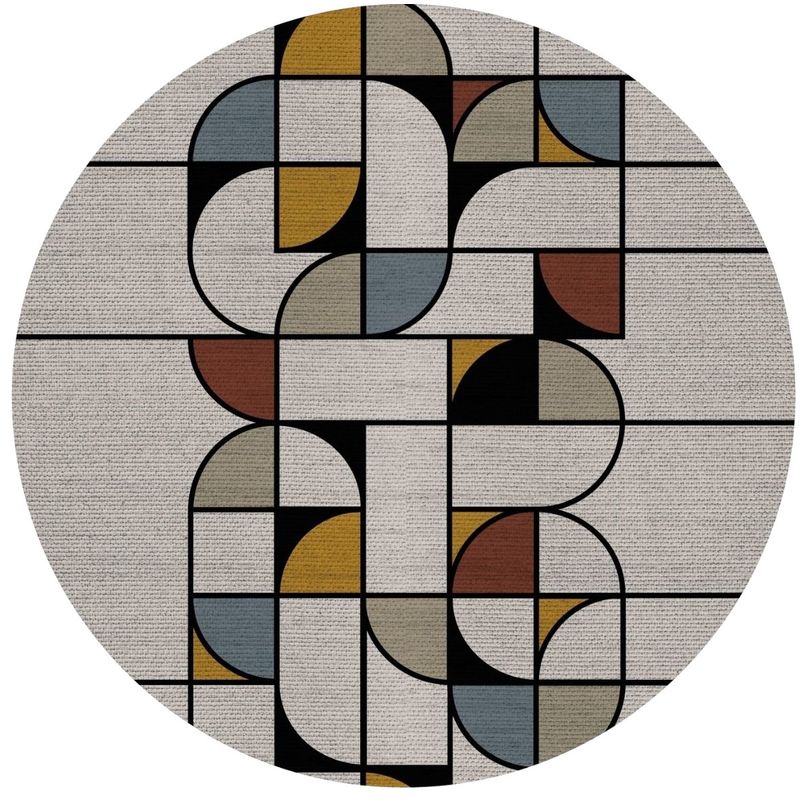 CARPET MART - Alfombra Bauhaus redonda 160x160 cms
