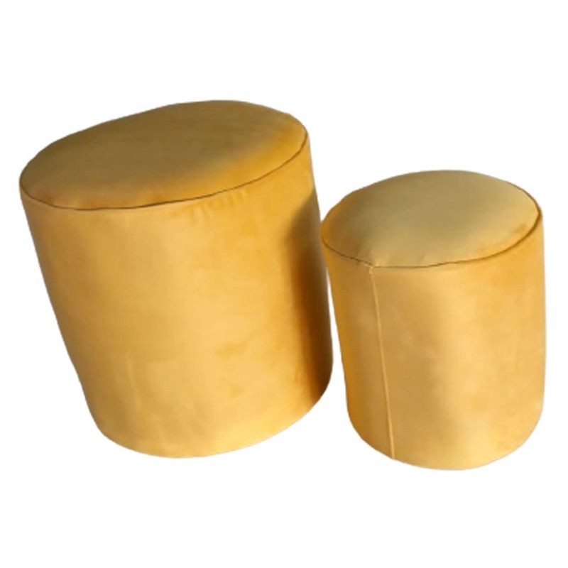 MUEBLERIA LATINA - PACK  X 2 POUF FELPA AMARILLO