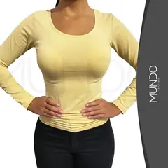 MUNDO INSUMO - Polera Manga Larga De Mujer Elasticada varios Colores…