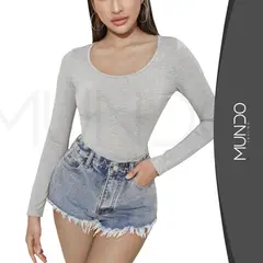 MUNDO INSUMO - Polera Manga Larga De Mujer Elasticada varios Colores…
