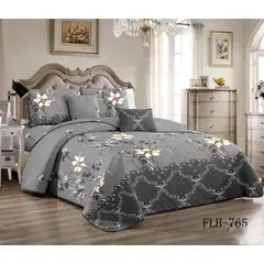 GENERICO - Cobertor Quilts de Verano 2 plazas Gris - 765