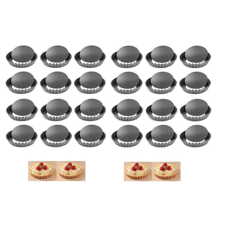 GENERICO - Pack x24 Moldes Tartaleta Desmontable Tarta Individual 13,5cm 400043