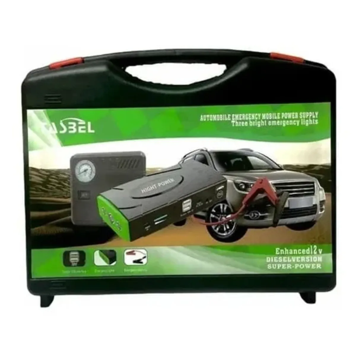 GENERICO - Partidor De Auto Batería  mas Inflador  Kit Powerbank