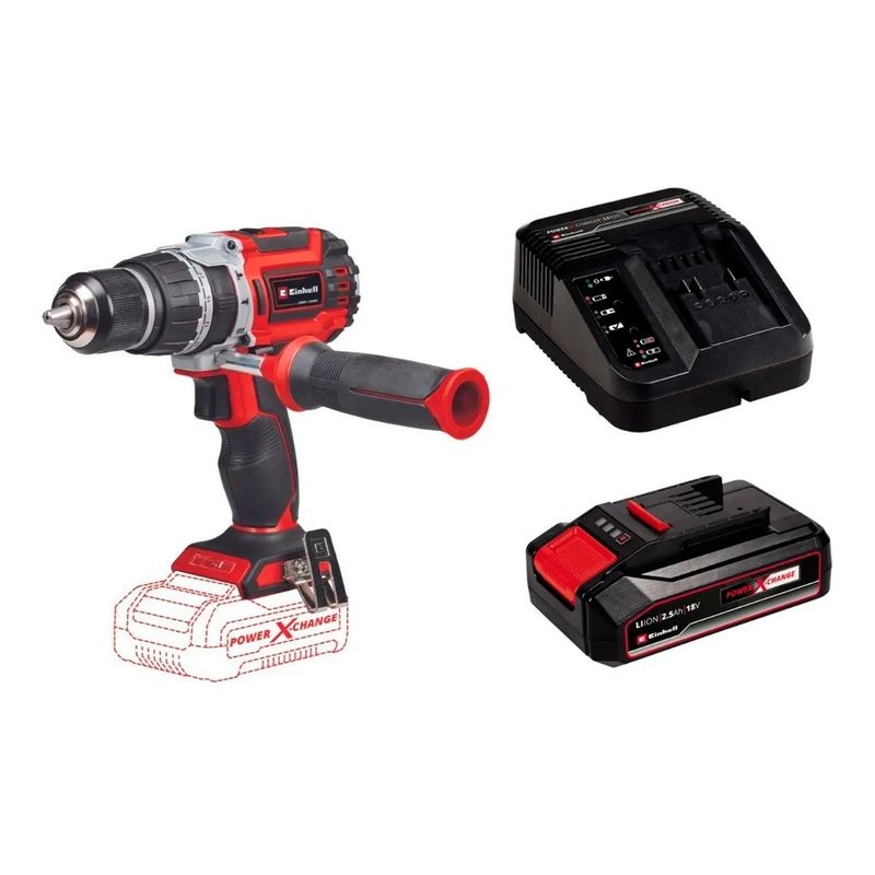 EINHELL - TALADRO ATORNILLADOR PERCUTOR 13MM 18V BATERIA + CARGADOR  EINHELL