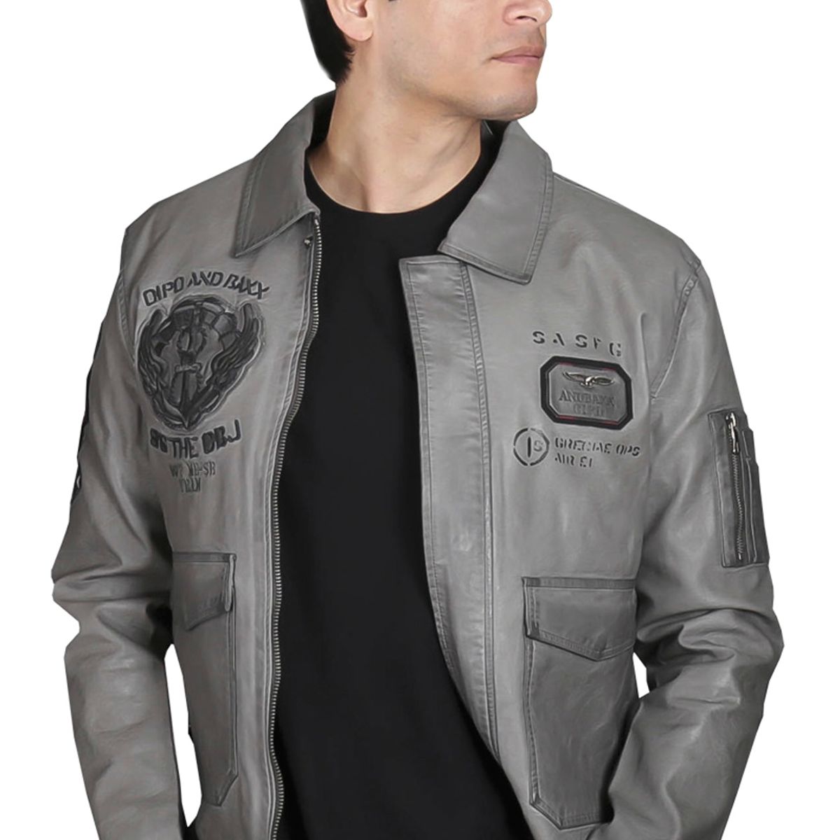 TODOPIEL - Chaqueta de Ecocuero Hombre Gris Todopiel.