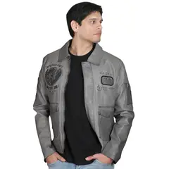 TODOPIEL - Chaqueta de Ecocuero Hombre Gris Todopiel.
