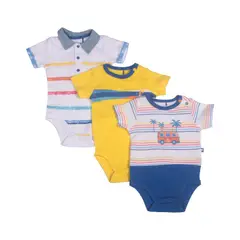 PILLIN - Set 3 Pzas Body Niño Multicolor - Blanco