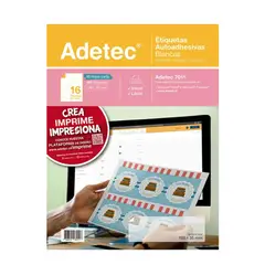 ADETEC - 160 Etiquetas Adhesivas Inkjet/laser 106x35 mm 10 Hojas