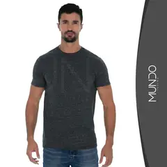 MUNDO INSUMO - Polera Cuello Redondo Jaspeada Hombre