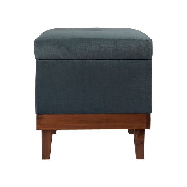 GENERICO - Pouf Emilia con Baúl Azul Petróleo 45x45x46 cm Máxima Design